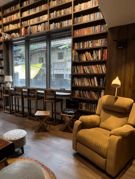bookshelf reading nook